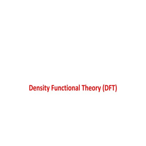 Density functional theory introductory material
