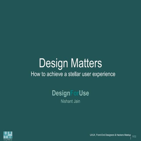 Design Matters: Lessons for Startups