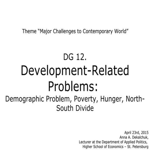 DG12 Development-related issues