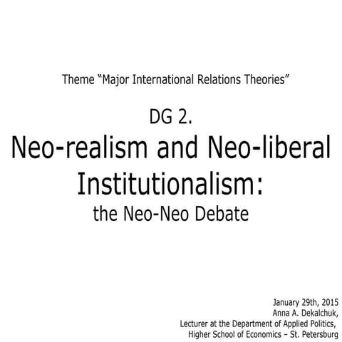 DG2 Neo-Neo Debate