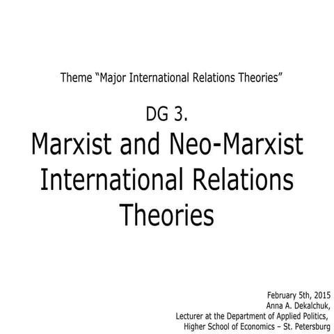 DG3 Marxist IR Theories