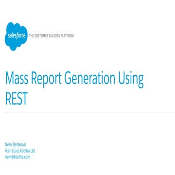 Mass Report Generation Using REST APIs