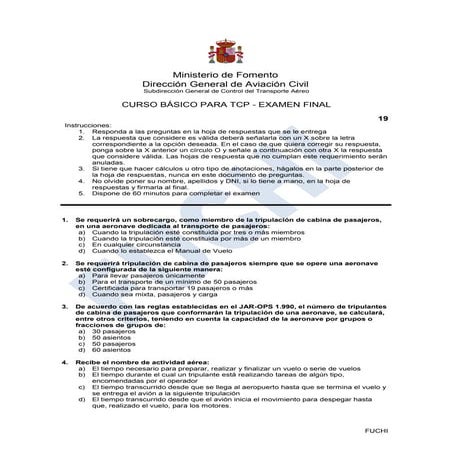 Examen Aviación Civil Ejemplo 4