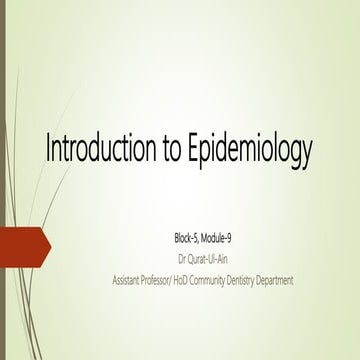 Introduction to epidemiology
