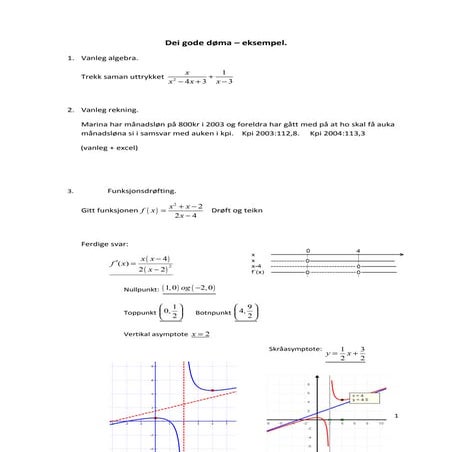 Matematikk utan papir og blyant, døme