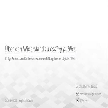 Über den Widerstand zu coding publics