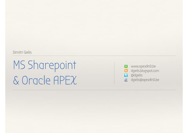 Oracle Application Express (APEX) a...