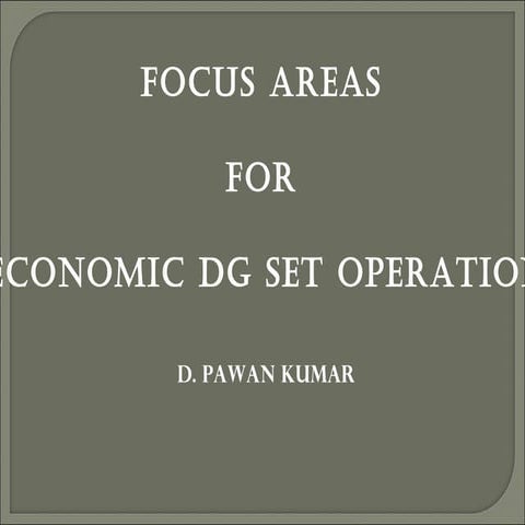 Energy Efficiency in Diesel Generator Operation