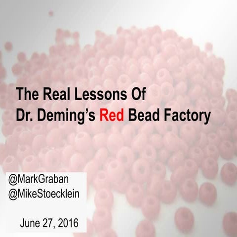 The Real Lessons of Dr. Deming’s Red Bead Factory