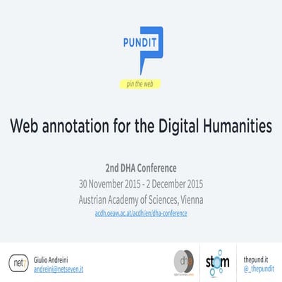 Pundit at Digital Humanities Austria 2015