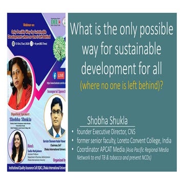 What is the only possible way for sustainable development of all? | Shobha Sh...