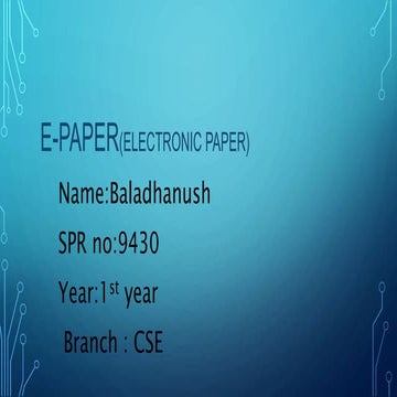 E paper technology | PPTX
