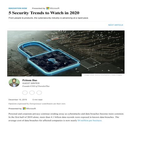 5 Security Trends to Watch in 2020
