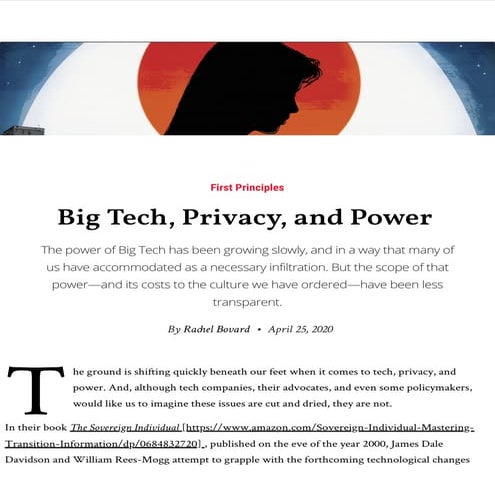 Big Tech, Privacy, and Power 