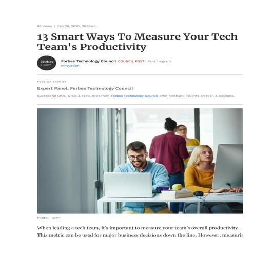 13 Smart Ways To Measure Your Tech Team's Productivity