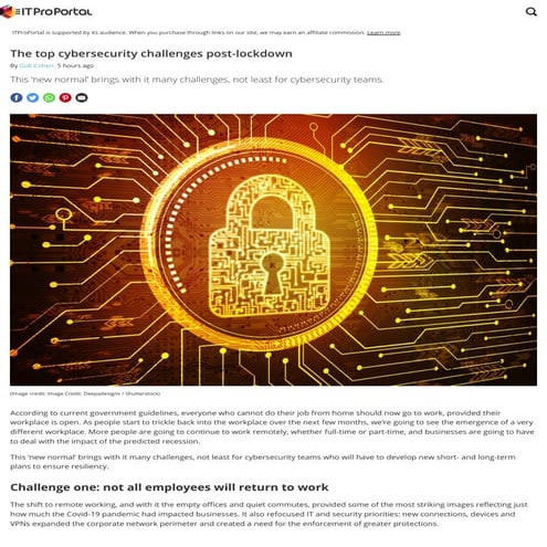 The top cybersecurity challenges post-lockdow
