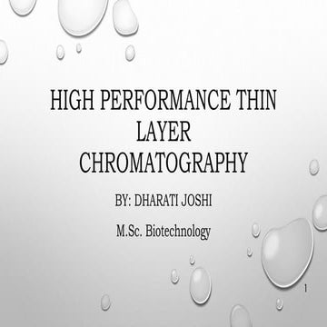 High performance thin layer chromatography(HPTLC)