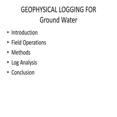 Down-hole logging in brief
