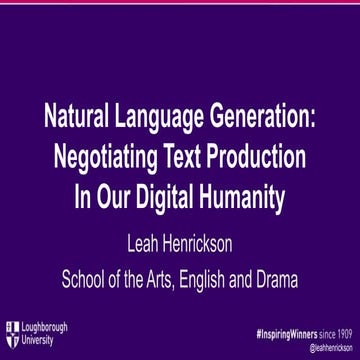 The Future of Authorship: AI Text Generation | PPTX