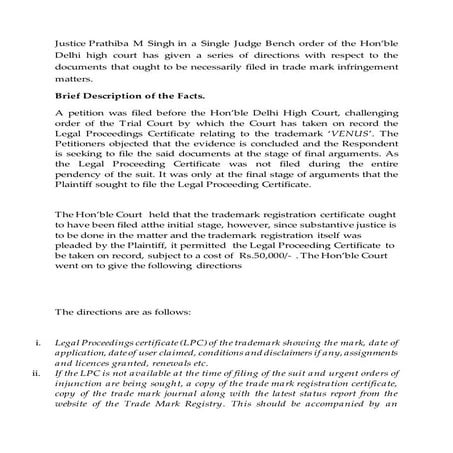 list of documents to be filed in a Trademark suit | DOCX