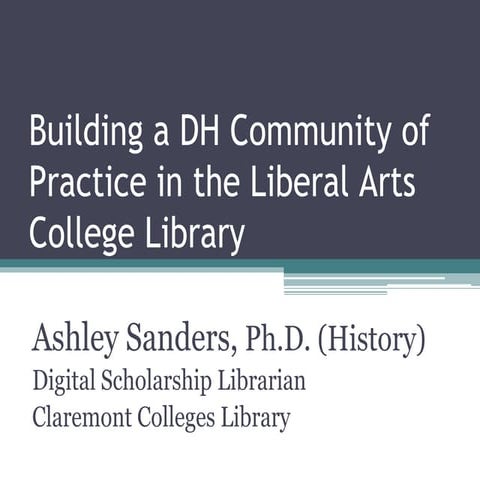 Building DH Community of Practice