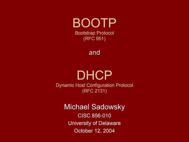 DHCP is stand for the Dynamic Host Configuration Protocol
