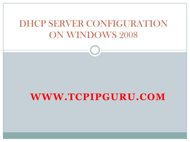 How to configure DHCP Server 