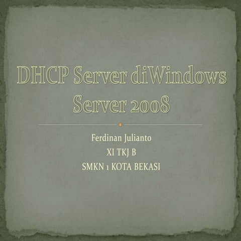 Dhcp windows server 2012 | PPTX
