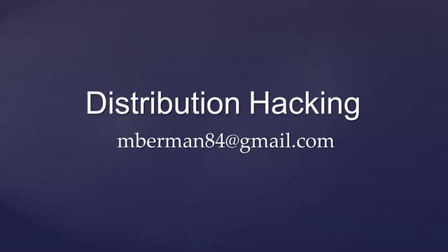 Distribution Hacking 101 - How to Achieve Growth