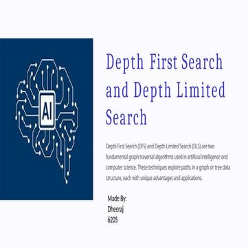 Depth-first search (DFS) A AI Algorithm | PPTX