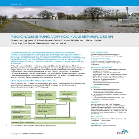 DHI Case Story Regionalisierung von Hochwasserabflüsse