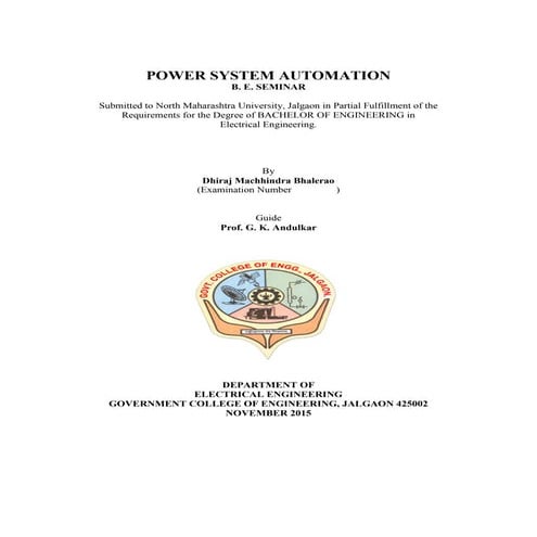 Dhiraj power system automation