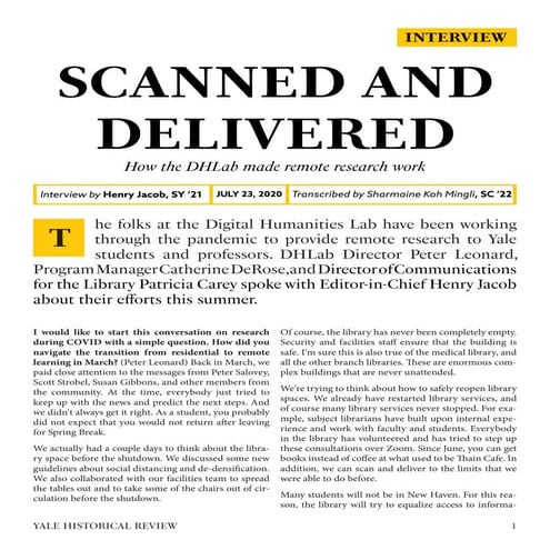 Scanned and Delivered: How the DHLab made remote research work