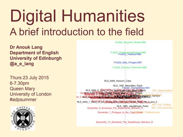 Digital Humanities: A brief introduction to the field