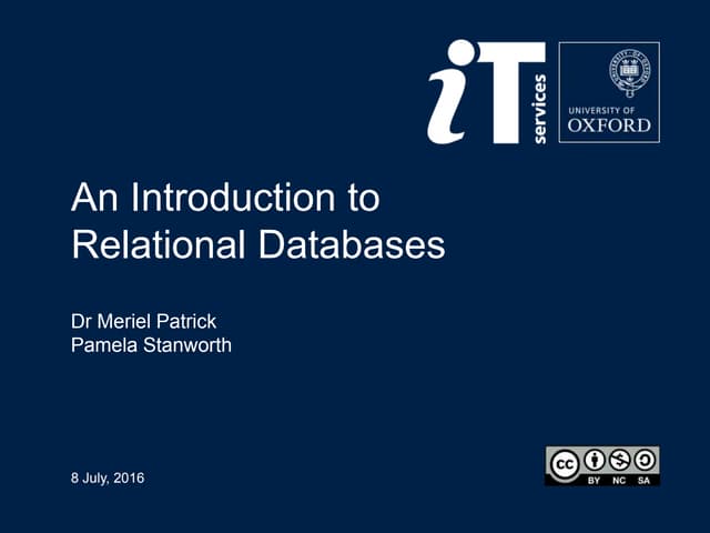 Introduction to Relational Databases