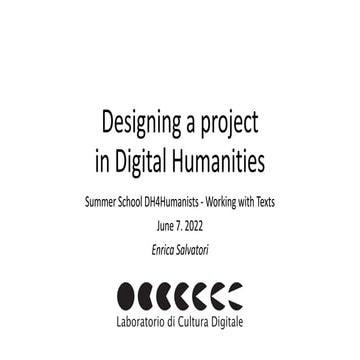 Designing a project in Digital Humanities