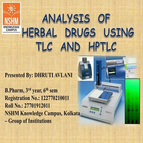 Dhruti Avlani - TLC & HPTLC