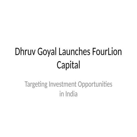 Dhruv Goyal – Visionary Leader in Venture Capital