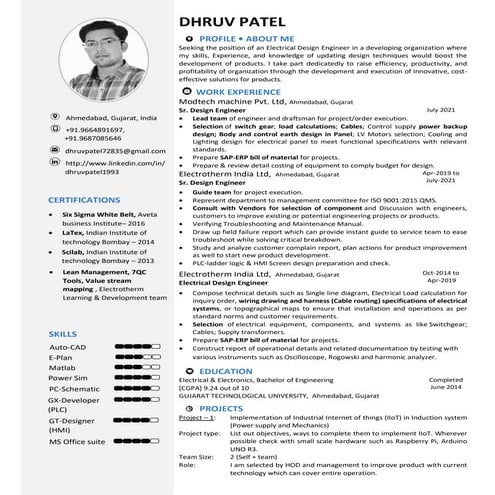 Dhruv patel resume