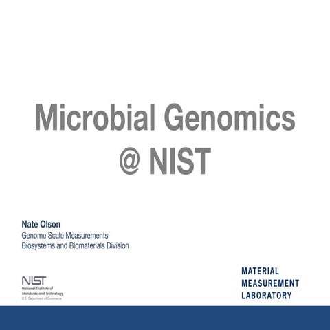SPIN Workshop Microbial Genomics @NIST