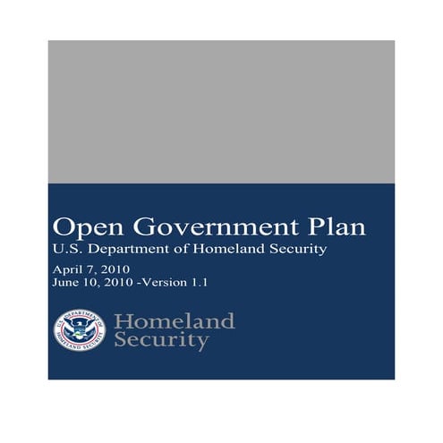 DHS Open Government Plan
