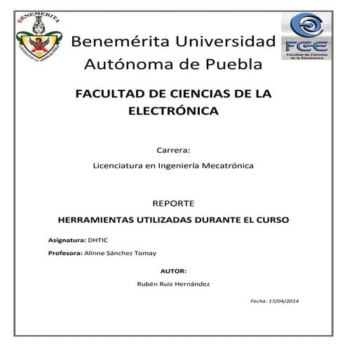 Dhtics reporte de herramientas para la creacion de un blog