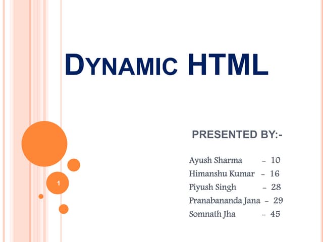 Dynamic HTML (DHTML)