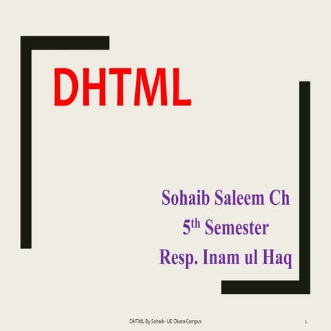 Dhtml sohaib ch | PPT