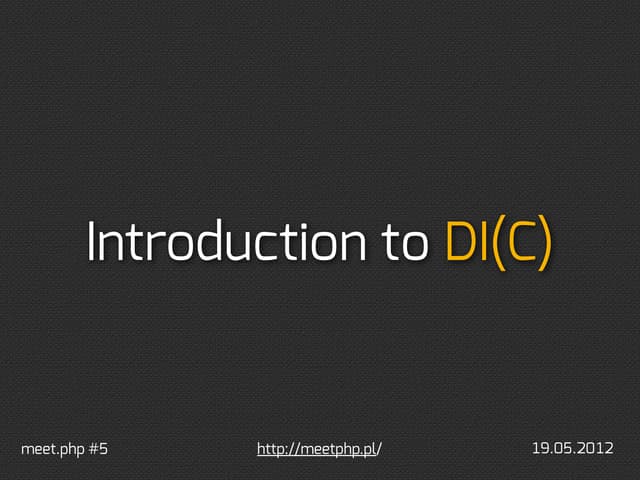 Introduction to DI(C)