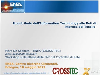 Il contributo dell’Information Technology alle Reti di imprese del Tessile - ...