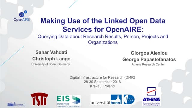 Making Use of the Linked Open Data Services for OpenAIRE (DI4R 2016 tutorial ...