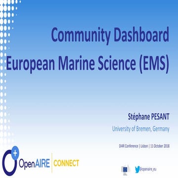 Community Dashboard European Marine Science (EMS) (Presentation by Stéphane P...