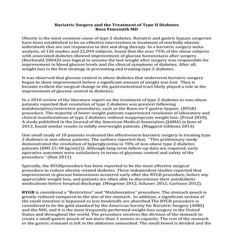 Bariatric surgery for the treatment of Type II Diabetes | DOCX