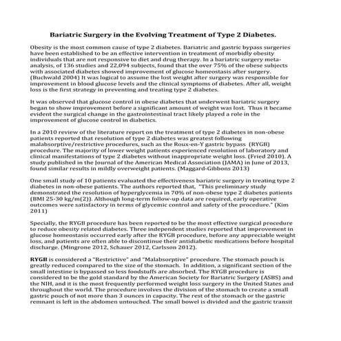 Bariatric surgery for the treatment of Type II Diabetes | DOCX